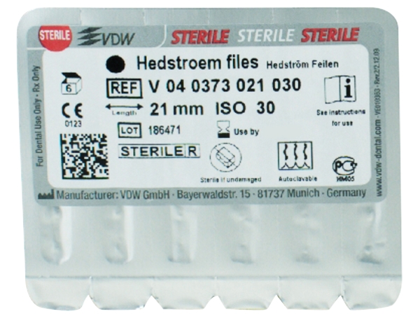 Hedström files 73/ 30 21mm sterile 6pcs
